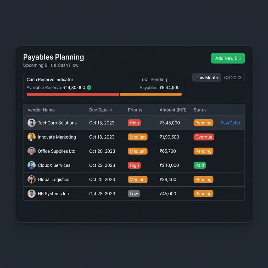 Payables planning